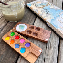 Load image into Gallery viewer, Wood Watercolor Palette Box (paints not included)
