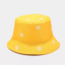 Load image into Gallery viewer, Irish Country Hat Daisy Embroidered Reversible in Yellow
