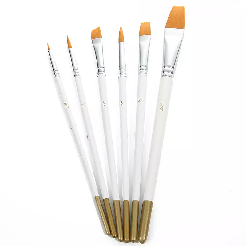 Nylon Craft Brushes 6pc Set